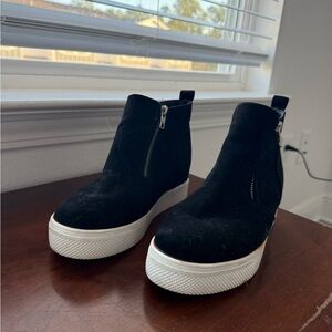 Black Ankle Boots with White Soles